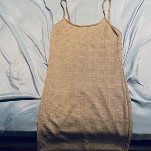 Mini spaghetti strap plaid dress